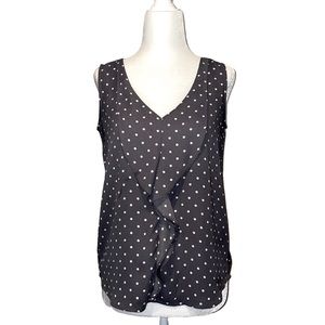 Loft | Gray Polka-Dot Top | Petite | XS